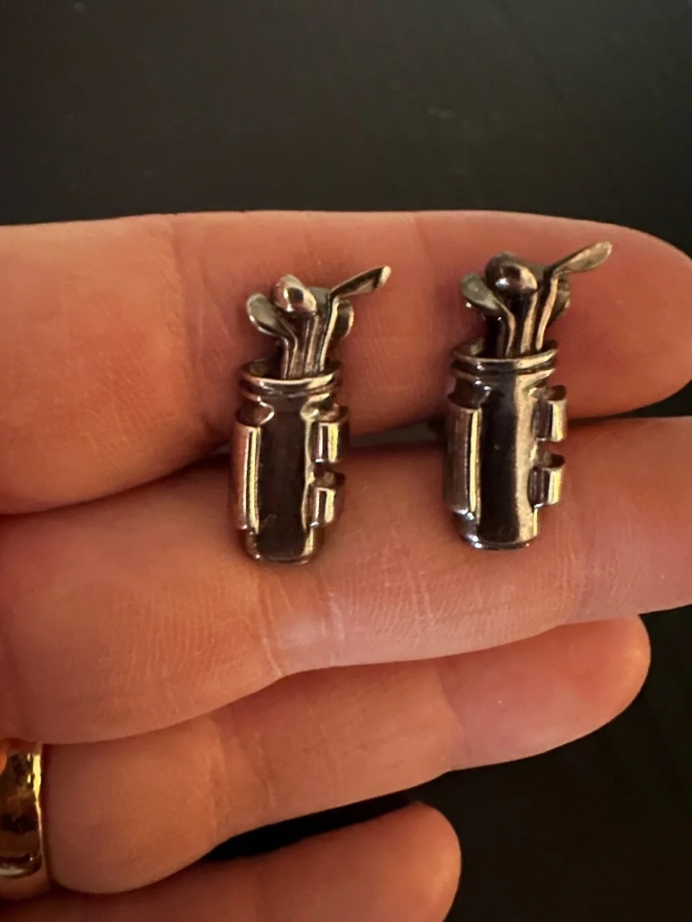 Men's Accessory, Men's Cuff Links 925 Sterling Silver Golf Clubs